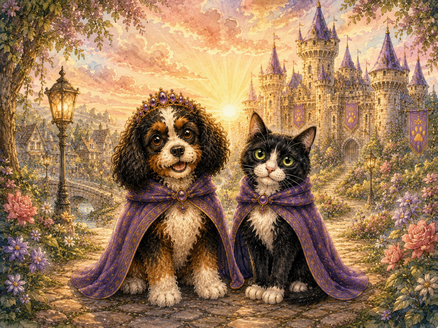 Princess Stella and Lord Ollie in front of Barkingdom Castle